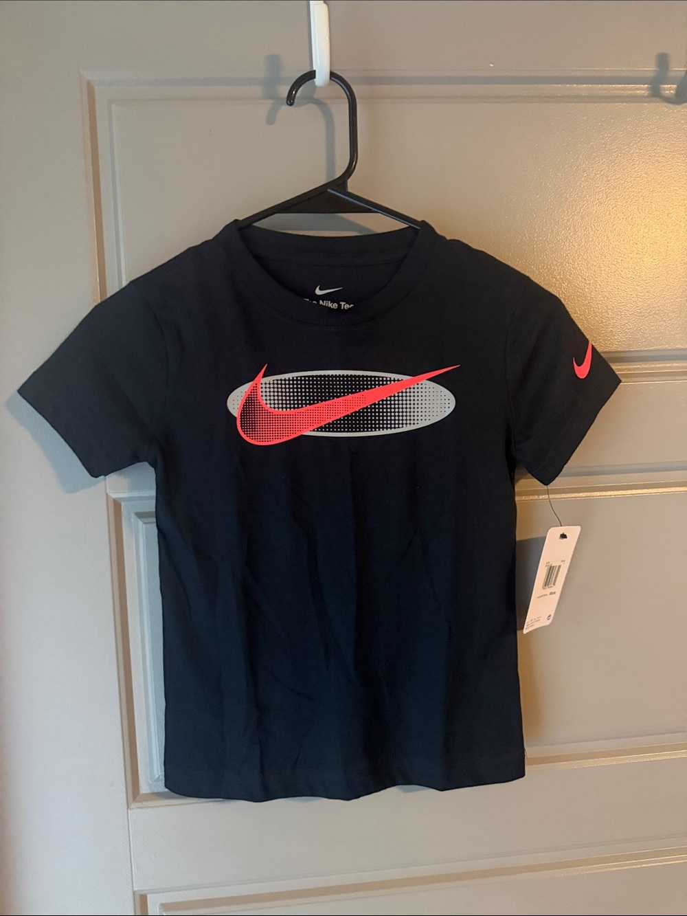 NWT Nike Black Short Sleeve Tee with Pink Swoosh